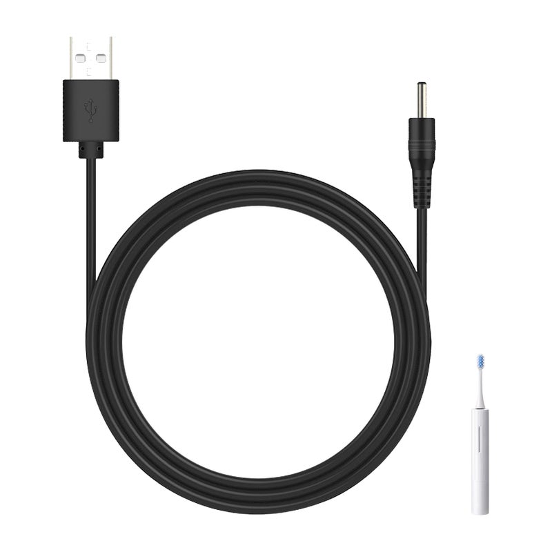 كابل شاحن USB لفرشاة الأسنان الكهربائية، مقبس DC 3.5 × 1.35 مم متوافق مع FWP11 FW-508 FW-507 FW-917، SG-508 D1 D3 D7 D8 E6 E10 E11 P11 Plus Pro TB-508 كابل شحن بديل بطول 1 متر (1)